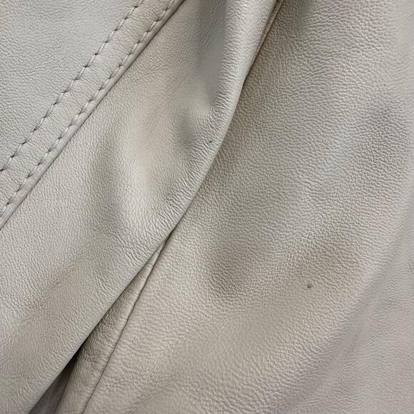 Attention Cream Leather Jacket - Racing, Moto, Military Style - Picture 5 of 7